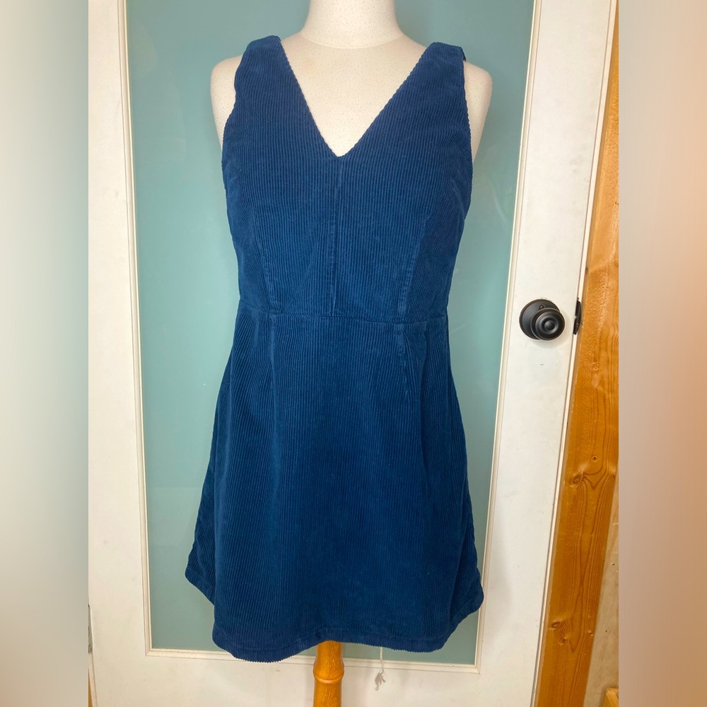 Topshop blue corduroy dress